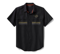 Men's H-D TECH Vented Short Sleeve Shirt - Colorblock - Harley Black & Asphalt