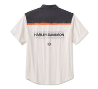 Men's H-D TECH COOLMAX Color Blocked Shirt - Colorblocked - Cloud Dancer