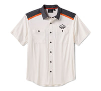 Men's H-D TECH COOLMAX Color Blocked Shirt - Colorblocked - Cloud Dancer