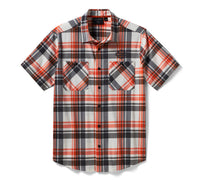 Men's H-D TECH COOLMAX Plaid Shirt - Plaid - Asphalt & Harley Orange