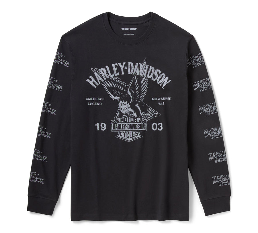 Men's H-D American Classic Eagle Long Sleeve Graphic Tee - Harley Black