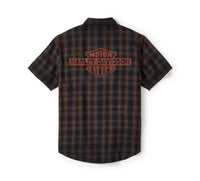 Men's Bar & Shield Plaid Short Sleeve Shirt