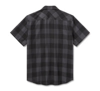 Men's H-D Standard Short Sleeve Plaid Shirt - Asphalt Harley Black Heather