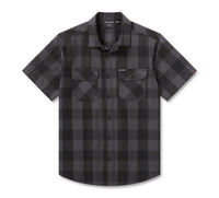 Men's H-D Standard Short Sleeve Plaid Shirt - Asphalt Harley Black Heather