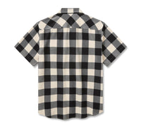 Men's H-D Standard Short Sleeve Plaid Shirt - Birch & Harley Black