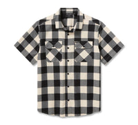 Men's H-D Standard Short Sleeve Plaid Shirt - Birch & Harley Black