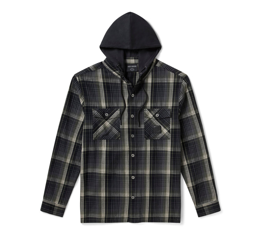 Men's H-D American Classic Hooded Plaid Shirt