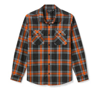Men's H-D Standard Long Sleeve Plaid Shirt - Hawaiian Sunset & Harley Black