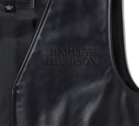 Men's Willie G Skull Reflective Leather Vest