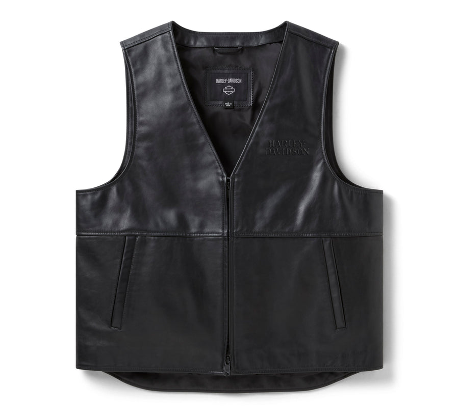 Men's Willie G Skull Reflective Leather Vest
