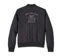 Women's Old English Rose Quilted Bomber