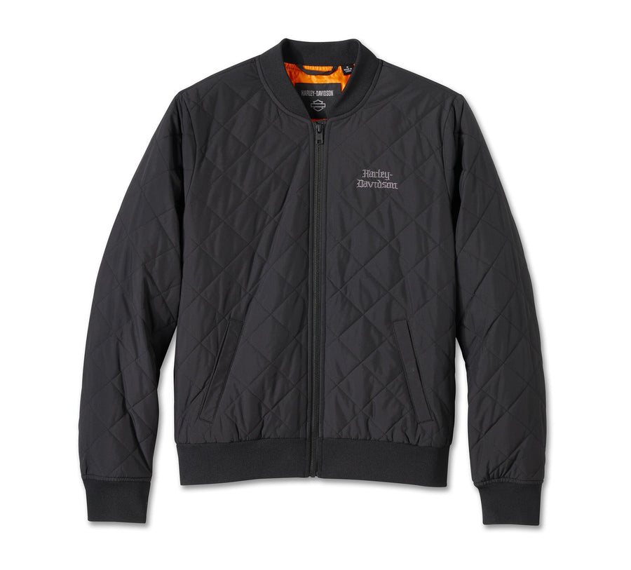 Women's Old English Rose Quilted Bomber