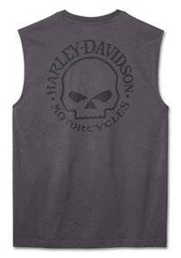 Harley-Davidson Men's Willie G Skull Sleeveless Muscle Tee - Gray 99053-24VM