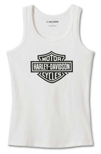 Harley-Davidson Women's Bar & Shield Sleeveless Tank Top - White 99098-24VW
