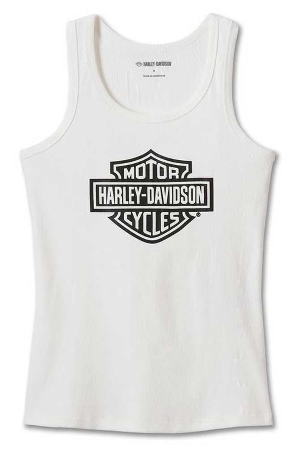 Harley-Davidson Women's Bar & Shield Sleeveless Tank Top - White 99098-24VW