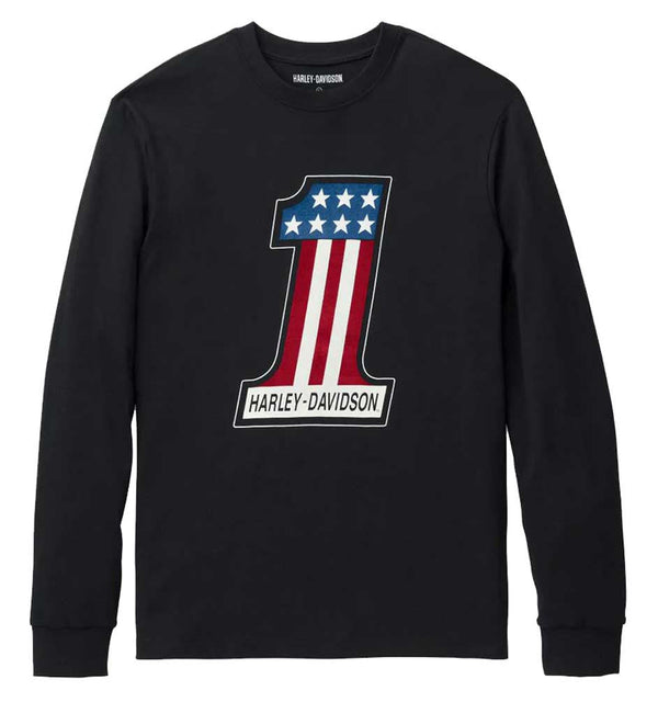Harley-Davidson® Men's #1 Racing Graphic Long Sleeve Shirt, Black 99131-22VM