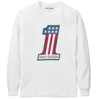 Harley-Davidson® Men's #1 Racing Logo Long Sleeve Shirt, White 99133-22VM