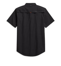 Men's H-D Woven Plaid Short Sleeve Shirt - Black