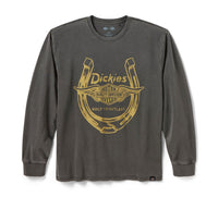Men's Dickies x H-D Winged Horseshoe Long Sleeve Tee - Washed Black