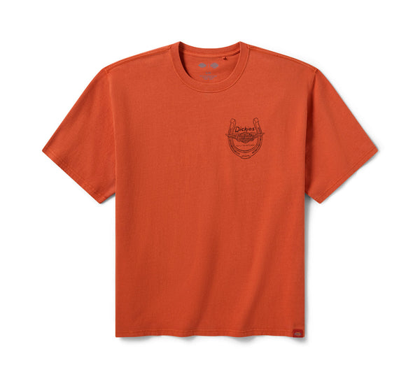 Men's Dickies x H-D Horsepower Heavyweight Pigment Dyed Tee - Vintage Orange