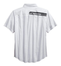 Harley-Davidson Men's Textured Dobby Print Logo Button Up Shirt