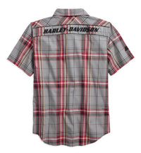 Harley-Davidson® Mens Piping Accent B&S Logo Plaid Woven Shirt