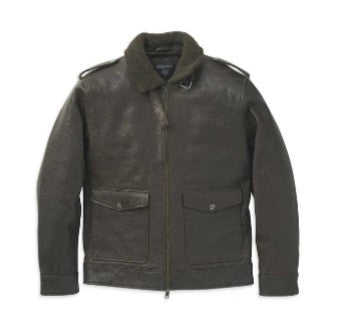 Men’s Harley Davidson Auer Sherpa Collar Leather Jacket