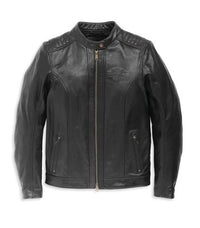 H-D Electra Mandarin Women's Leather Jacket - Black
