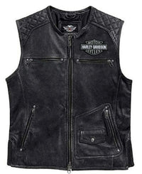 Harley Davidson Men Motorcycle Knuckle Distressed Leather Vest