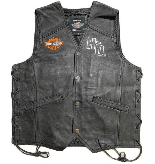 Harley Davidson Men Cafe Racer Motorcycle Leather Vest