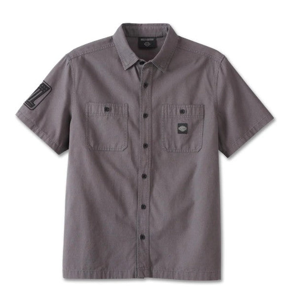 Harley-Davidson Men's Canvas Button Shirt Forever Harley , Gray