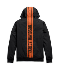 Harley-Davidson Men's Vertical Stripe Hooded Stretch Jacket, Black