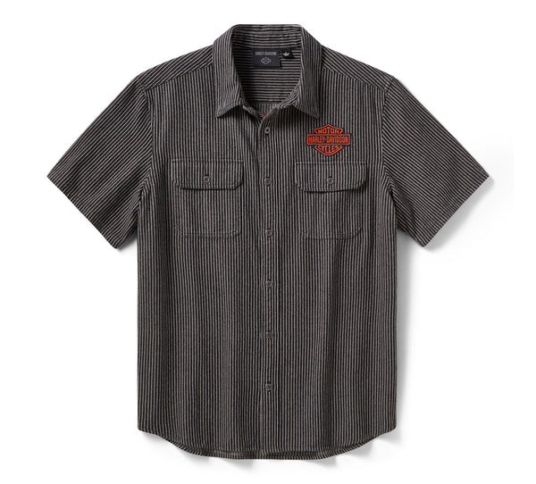Men's Vintage Pinstripe Short Sleeve Shirt