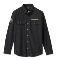 Harley-Davidson Men's Long Sleeve Button Shirt, Fairing, Black