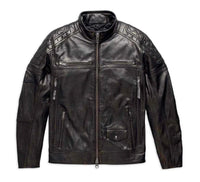 Men's Benson Lightweight Leather Jacket, Black