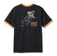 Harley-Davidson Men's 120th Anniversary Ringer Short Sleeve Tee - Black