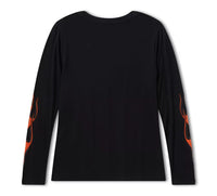 Harley-Davidson Women's Bling Flaming Iron Eagle Long Sleeve Tee