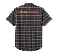 Men's H-D TECH Vented Stretch Comfort Shirt - Plaid - Asphalt & Harley Black
