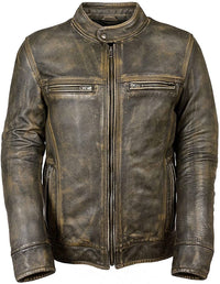 Motorcycle Real Cow Leather Jacket for Moto Biker