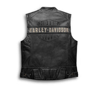 Harley Davidson Men's Embroidered Passing Link Leather Vest