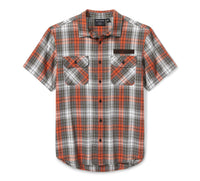 Men's Block Font Yarn Dyed Plaid Shirt - Plaid - Cloud Dancer & Cinder