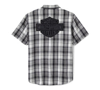 Men's Bar & Shield Plaid Shirt - Ghost Grey & Asphalt