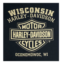 Harley-Davidson® Men's Rebel #1 RWB Logo Long Sleeve Crew-Neck Shirt - Black