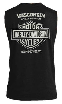 Harley-Davidson® Men's Chrome Skull Graphic Cotton Tank Top - Solid Black