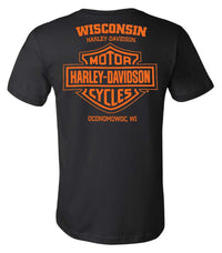 Harley-Davidson Men's Pacesetter Short Sleeve Crew-Neck Cotton T-Shirt, Black