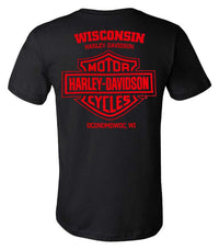 Harley-Davidson® Men's Slant Short Sleeve Chest Pocket Cotton T-Shirt, Black