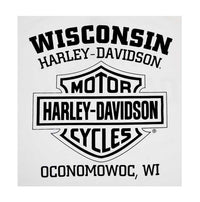 Harley-Davidson® Men's Long Sleeve Orange Bar & Shield White Tee Shirt