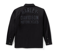 Men's Racer Font Solid Shirt Jacket
