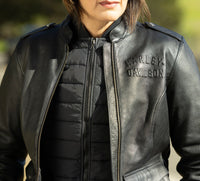 Women's H-D Flex Layering System Captains Leather Jacket Outer Layer