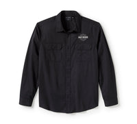 Men's Bar & Shield Solid Long Sleeve Shirt - Harley Black